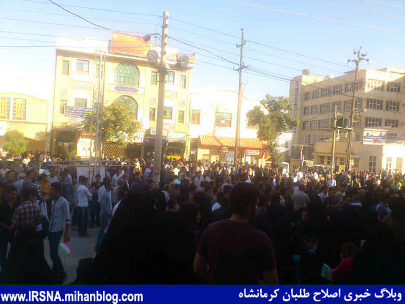 جمعیت انبوه استقبال مردم در سفر آیت هاشمی رفسنجانی به کرمانشاه